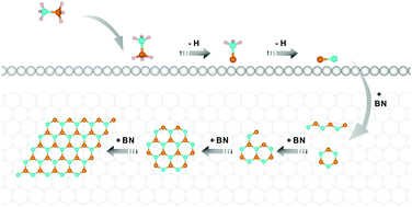 Graphical abstract: Dissociation of ammonia borane and its subsequent nucleation on the Ru(0001) surface revealed by density functional theoretical simulations