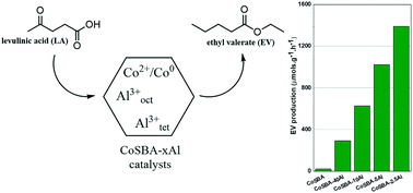 Graphical abstract: The relevance of Lewis acid sites on the gas phase reaction of levulinic acid into ethyl valerate using CoSBA-xAl bifunctional catalysts