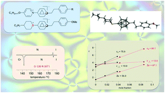 Graphical abstract: Polar derivatives of [closo-1-CB9H10]− and [closo-1-CB11H12]− anions as high Δε additives to a nematic host: a comparison of the CH2CH2 and COO linking groups