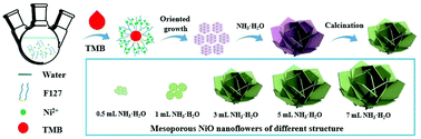 Graphical abstract: Emulsion-template synthesis of mesoporous nickel oxide nanoflowers composed of crossed nanosheets for effective nitrogen reduction