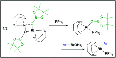 Graphical abstract: Synthesis and reactivity of boryloxorhodium complexes. Relevance to intermolecular transmetalation from boron to rhodium in Rh-catalyzed reactions