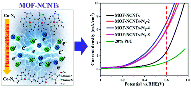 Graphical abstract: Plasma tailored reactive nitrogen species in MOF derived carbon materials for hybrid sodium–air batteries