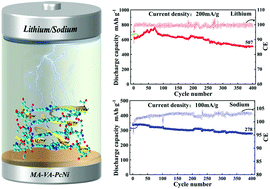 Graphical abstract: A phthalocyanine-grafted MA–VA framework polymer as a high performance anode material for lithium/sodium-ion batteries
