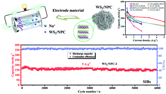 Graphical abstract: Facile fabrication of WS2 nanocrystals confined in chlorella-derived N, P co-doped bio-carbon for sodium-ion batteries with ultra-long lifespan