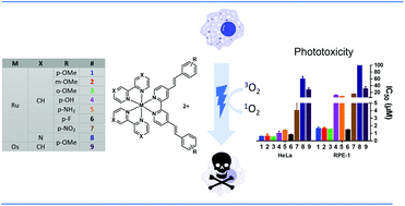 Graphical abstract: Physical, spectroscopic, and biological properties of ruthenium and osmium photosensitizers bearing diversely substituted 4,4′-di(styryl)-2,2′-bipyridine ligands