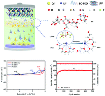 Graphical abstract: An aqueous polyethylene oxide-based solid-state electrolyte with high voltage stability for dendrite-free lithium deposition via a self-healing electrostatic shield