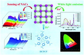 Graphical abstract: Retracted Article: Multifunctional luminescence sensing and white light adjustment of lanthanide metal–organic frameworks constructed from the flexible cyclotriphosphazene-derived hexacarboxylic acid ligand