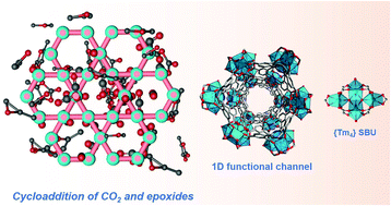 Graphical abstract: Investigation on the catalytic behavior of a novel thulium-organic framework with a planar tetranuclear {Tm4} cluster as the active center for chemical CO2 fixation