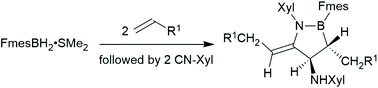 Graphical abstract: An olefin-based multi-component reaction to yield 1,2-azaborolidine derivatives