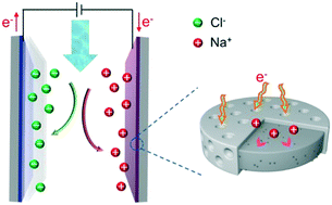 Graphical abstract: Converting mesoporous polydopamine coated MIL-125 (Ti) to a core–shell heterostructure for efficient water desalination