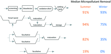 Graphical abstract: Chemical removal in waste stabilisation pond systems of varying configuration