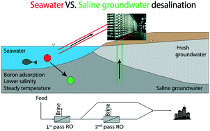 Graphical abstract: An advantage for desalination of coastal saline groundwater over seawater in view of boron removal requirements