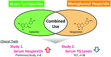 Graphical abstract: Concomitant use of tea catechins affects absorption and serum triglyceride-lowering effects of monoglucosyl hesperidin