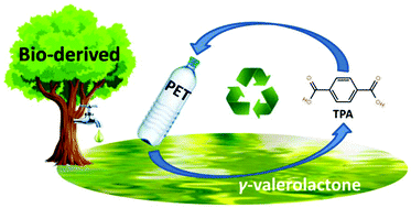 Graphical abstract: Biomass-derived γ-valerolactone: efficient dissolution and accelerated alkaline hydrolysis of polyethylene terephthalate
