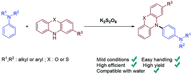 Graphical abstract: K2S2O8-induced site-selective phenoxazination/phenothiazination of electron-rich anilines