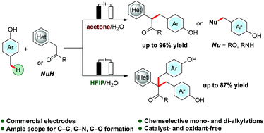 Graphical abstract: Sustainable electrochemical dehydrogenative C(sp3)–H mono/di-alkylations