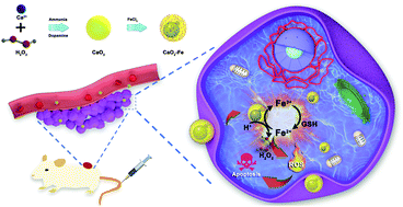 Graphical abstract: H2O2-replenishable and GSH-depletive ROS ‘bomb’ for self-enhanced chemodynamic therapy