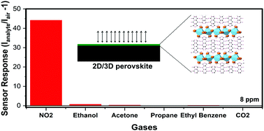 Graphical abstract: Mixed-dimensional organic–inorganic metal halide perovskite (OIMHP) based gas sensors with superior stability for NO2 detection