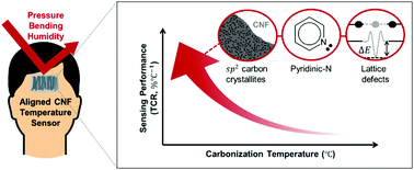 Graphical abstract: Flexible temperature sensors made of aligned electrospun carbon nanofiber films with outstanding sensitivity and selectivity towards temperature