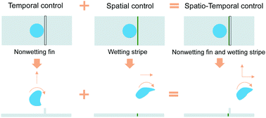 Graphical abstract: Spatio-temporal maneuvering of impacting drops
