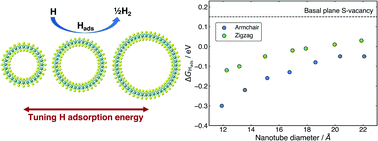 Graphical abstract: Size-dependent trends in the hydrogen evolution activity and electronic structure of MoS2 nanotubes