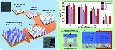 Graphical abstract: Bioinspired nanoscale hierarchical pillars for extreme superhydrophobicity and wide angular transmittance