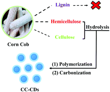 Graphical abstract: Hemicellulose-triggered high-yield synthesis of carbon dots from biomass