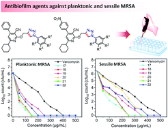 Graphical abstract: Synthesis and antibiofilm activity of 1,2,3-triazole-pyridine hybrids against methicillin-resistant Staphylococcus aureus (MRSA)