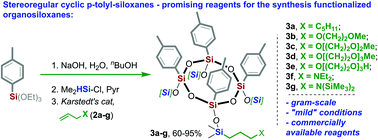 Graphical abstract: Stereoregular cyclic p-tolyl-siloxanes with alkyl, O- and N-containing groups as promising reagents for the synthesis of functionalized organosiloxanes