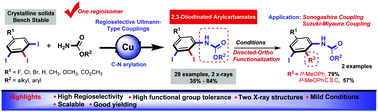 Graphical abstract: Copper(i)-catalyzed regioselective Ullmann-type coupling of primary carbamates and 5-substituted-1,2,3-triiodobenzenes: facile synthesis of 2,3-diiodinated N-aryl carbamates