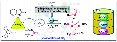 Graphical abstract: Ni pincer complex catalytic hydroboration of CO2: a DFT study on the influence of borane reductants on selective reduction
