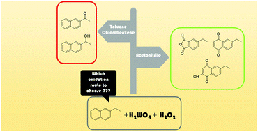 Graphical abstract: Controlled reduction of aromaticity of alkylated polyaromatic compounds by selective oxidation using H2WO4, H3PO4 and H2O2: a route for upgrading heavy oil fractions