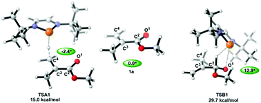 Graphical abstract: A theoretical study of the hydroboration of α,β-unsaturated carbonyl compounds catalyzed by a metal-free complex and subsequent C–C coupling with acetonitrile