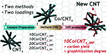 Graphical abstract: Cobalt supported on carbon nanotubes for methane chemical vapor deposition for the production of new carbon nanotubes