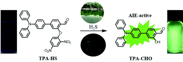 Graphical abstract: A triphenylamine derived fluorescent probe for efficient detection of H2S based on aggregation-induced emission