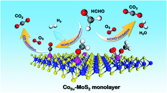 Graphical abstract: Co-embedded sulfur vacant MoS2 monolayer as a promising catalyst for formaldehyde oxidation: a theoretical evaluation