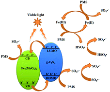 Graphical abstract: Double activating peroxymonosulfate with g-C3N4/Fe2(MoO4)3 to enhance photocatalytic activity under visible light irradiation
