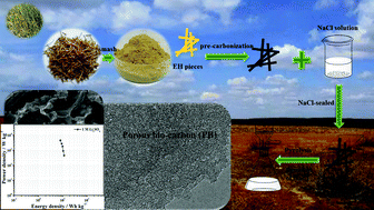 Graphical abstract: Salt sealing strategy to prepare N,O-codoped porous bio-carbon derived from Ephedra Herb for supercapacitors