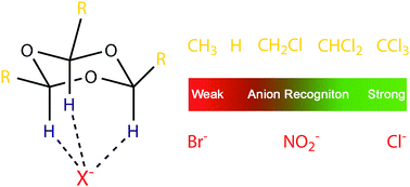 Graphical abstract: Design of supramolecular systems capable of recognizing anions uniquely by aliphatic C–H⋯anion hydrogen bonds: theoretical insights