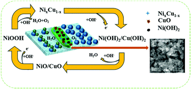 Graphical abstract: NixCu1−x/CuO/Ni(OH)2 as highly active and stable electrocatalysts for oxygen evolution reaction