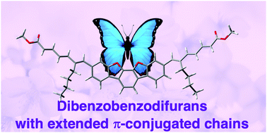 Graphical abstract: Dibenzo[d,d′]benzo[2,1-b:3,4-b′]difurans with extended π-conjugated chains: synthetic approaches and properties