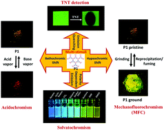 Graphical abstract: Multi-stimuli distinct responsive D–A based fluorogen oligomeric tool and efficient detection of TNT vapor