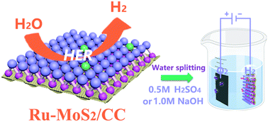 Graphical abstract: Ultralow Ru-incorporated MoS2 nanosheet arrays for efficient electrocatalytic hydrogen evolution in dual-pH
