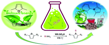 Graphical abstract: Magnetic solid sulfonic acid-enabled direct catalytic production of biomass-derived N-substituted pyrroles