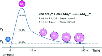 Graphical abstract: Polymerization initiation of pure 2-hydroxyethylmethacrylate under shock wave compression