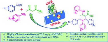 Graphical abstract: First biocatalytic synthesis of piperidine derivatives via an immobilized lipase-catalyzed multicomponent reaction