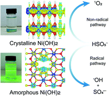 Graphical abstract: Transformation from a non-radical to a radical pathway via the amorphization of a Ni(OH)2 catalyst as a peroxymonosulfate activator for the ultrafast degradation of organic pollutants