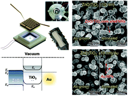 Graphical abstract: Ultraviolet light-emitting diode-assisted highly sensitive room temperature NO2 gas sensors based on low-temperature solution-processed ZnO/TiO2 nanorods decorated with plasmonic Au nanoparticles