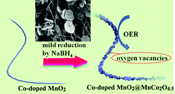 Graphical abstract: A mild reduction of Co-doped MnO2 to create abundant oxygen vacancies and active sites for enhanced oxygen evolution reaction