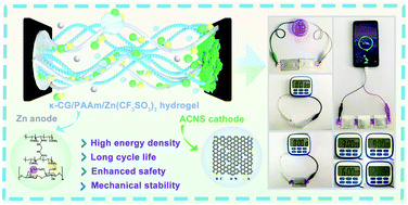 Graphical abstract: A safe and robust dual-network hydrogel electrolyte coupled with multi-heteroatom doped carbon nanosheets for flexible quasi-solid-state zinc ion hybrid supercapacitors